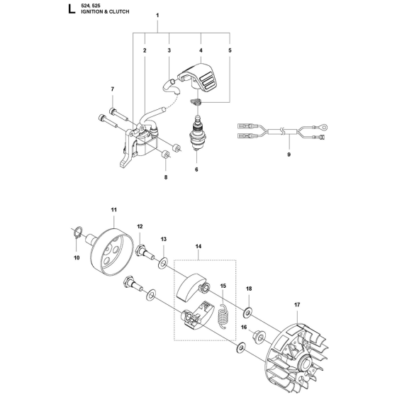 Ignition & Clutch for Husqvarna 525L