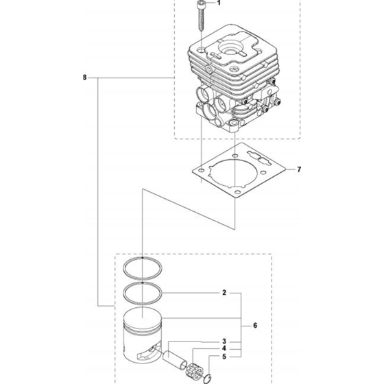 Cylinder Piston for Husqvarna 535 LK