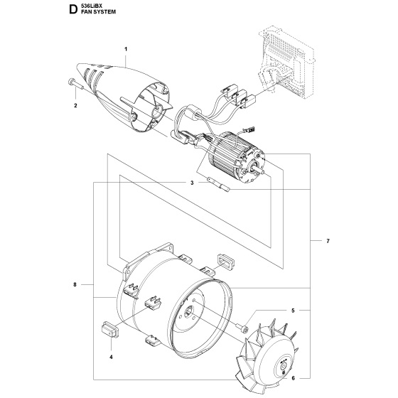Fan Assembly for Husqvarna 536LIBX