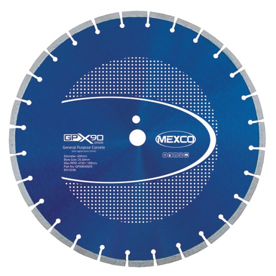 Mexco 400mm Concrete X90 Grade 25.4mm Diamond Blade Bore
