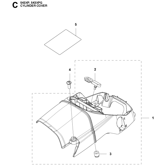 Cylinder Cover for Husqvarna 543XPG