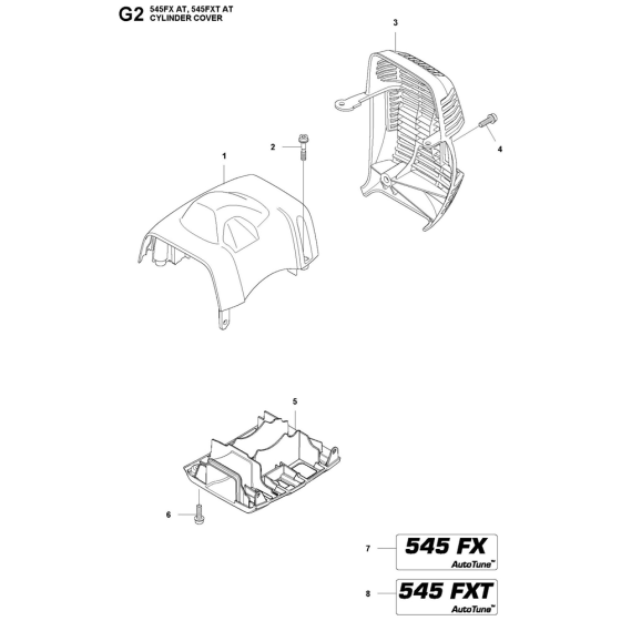 Cylinder Cover for Husqvarna 545FXAT