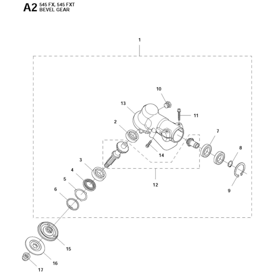 Bevel Gear Assembly for 545FXt