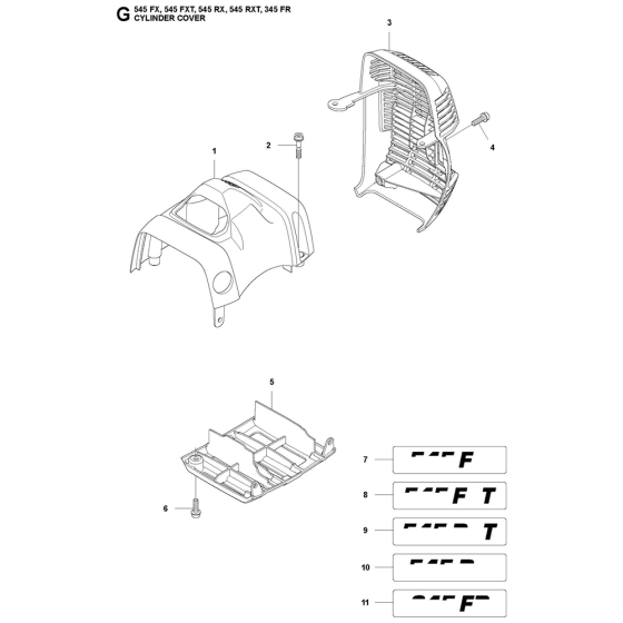 Cylinder Cover for Husqvarna 545FXt