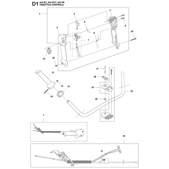 Throttle Controls for Husqvarna 545RX