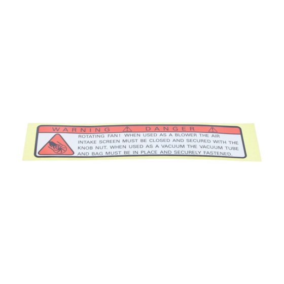 Label-Warning for Kawasaki KRH300A, KRH300AC Blowers - OEM No. 56040W001