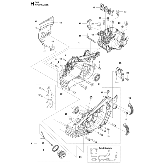 Crankcase Assembly for Husqvarna