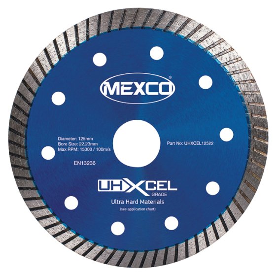 Mexco 125mm Diamond Blade Ultra Hard Materials XCEL Grade
