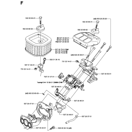 Carburetor & Air Filter Assembly