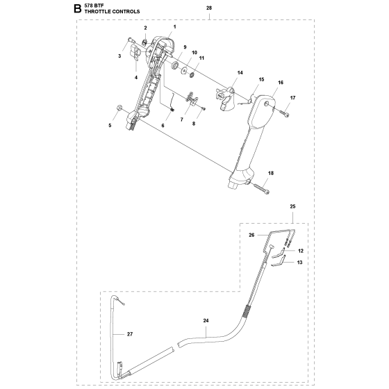 Throttle Controls for Husqvarna 578BTF
