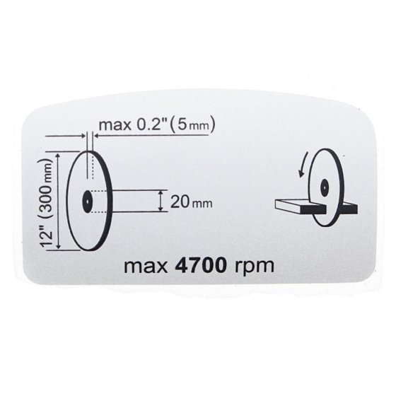 Maximum RPM Decal for Husqvarna K750 Disc Cutter - OEM No. 581 11 77 04