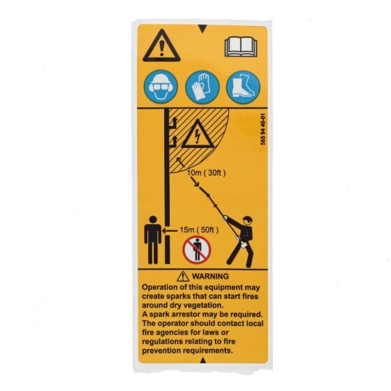 Decal for Husqvarna 325HE4, 525HF3S Hedgetrimmer - OEM No. 585 94 40-01