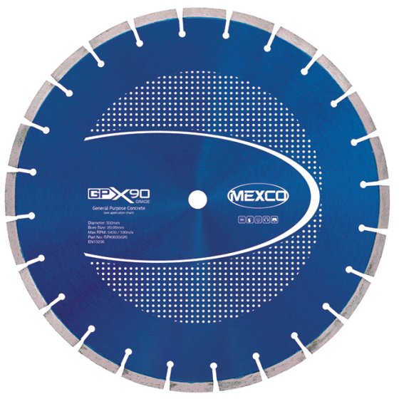 Mexco 350mm Concrete X90 Grade 20mm Diamond Blade Bore
