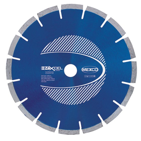 Mexco 230mm Diamond Blade Hard Materials XCEL Grade