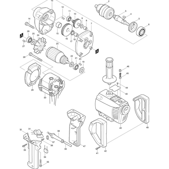 Makita 6013B Drill Assembly