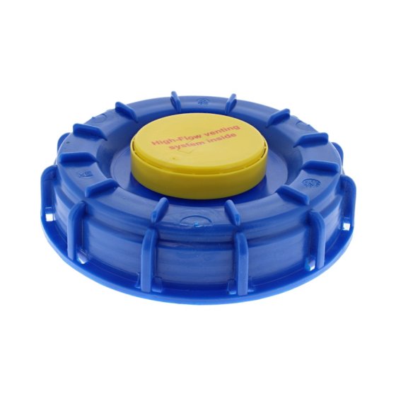 IBC 6" Blue Cap with in/out Breather Vent