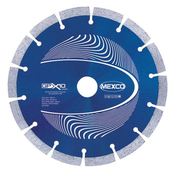 Mexco 180mm Diamond Blade Concrete X10 Grade