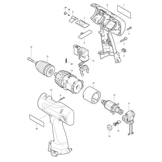 Makita 6317D Drill Assembly