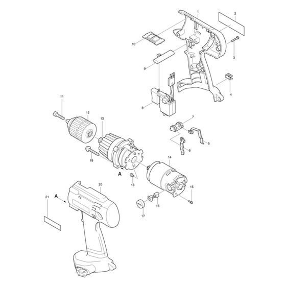 Makita 6343D Drill Assembly