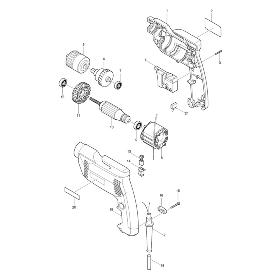 Makita 6408 Drill Assembly