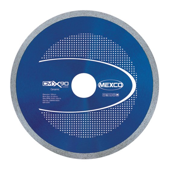 Mexco 180mm Ceramic X90 Grade 25.4mm Diamond Blade Bore