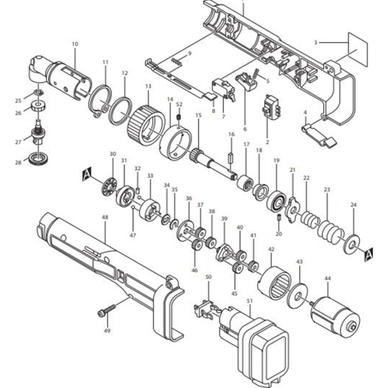 Makita 6702D Main Assembly