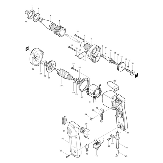 Makita 6800DBV Assembly