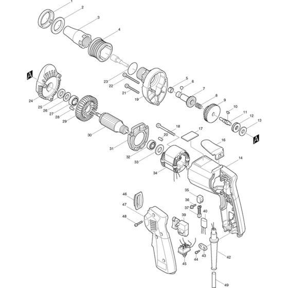 Main Assembly for Makita 6802BV