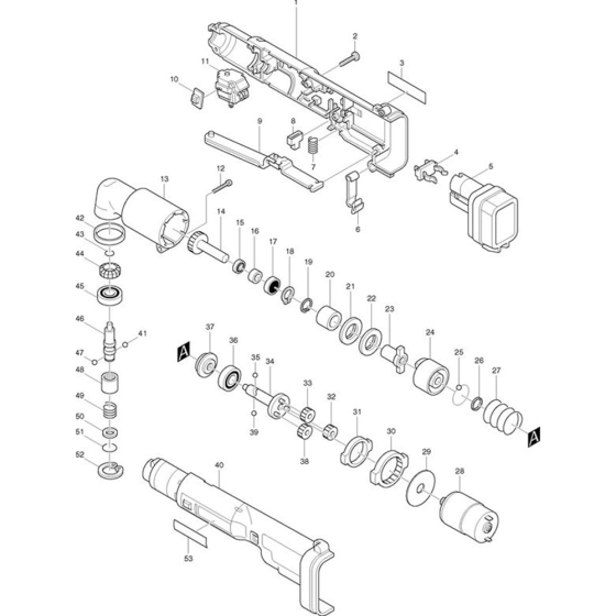 Makita 6940D Angle Grinder Assembly