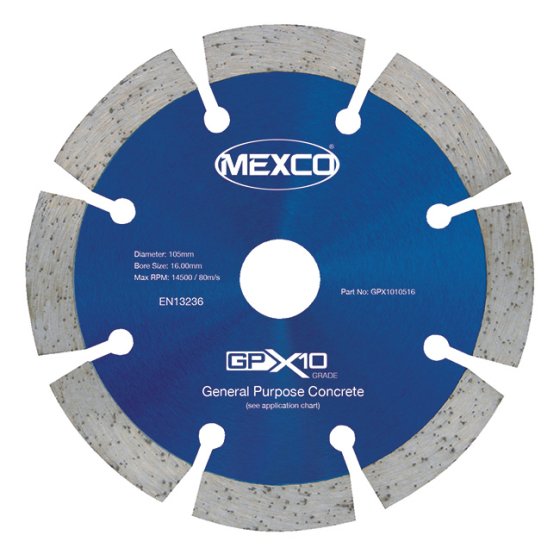 Mexco 105mm Diamond Blade Concrete X10 Grade