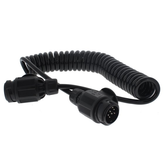 Trailer Extension Lead 3m 8 Pin Curly Cable for Trailer Lights