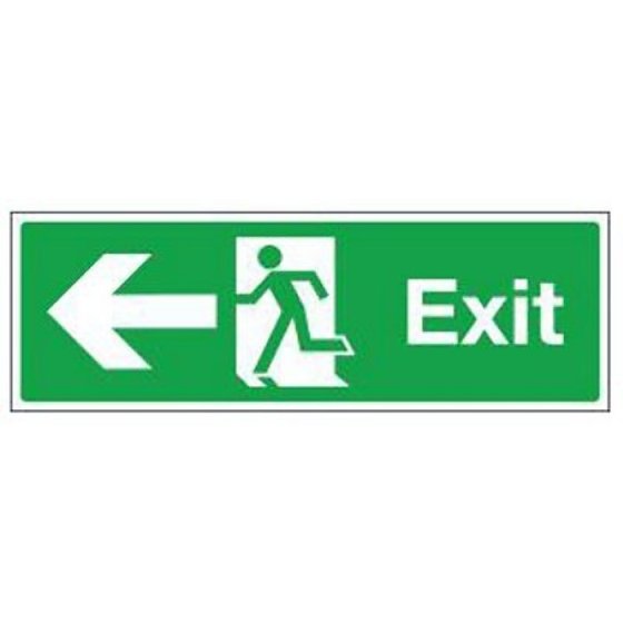 Fire Exit Sign Semi Rigid Plastic 400mm x 150mm