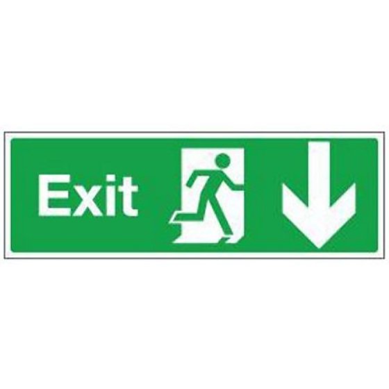 Fire Exit Sign Self Adhesive 400mm x 100mm