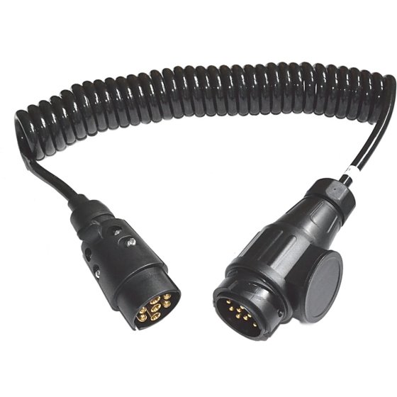 7 Pin to 8 Pin (fits 13 pin) Type Curly Trailer Extension Cable Adaptor - OEM No. 5901