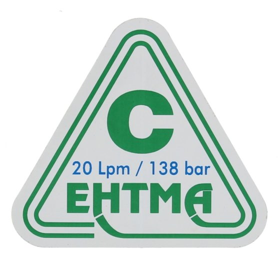 20 Lpm / 138 Bar Decal used on Belle Major 20-140X Power Packs - 800/99767
