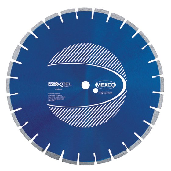 Mexco 400mm Asphalt XCEL Grade 20mm Diamond Blade Bore