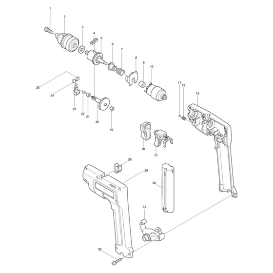 Makita 8400D Drill Assembly