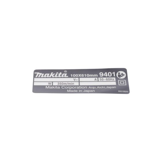 Name Plate for Makita 9401 Belt Sanders - OEM No. 850166-4