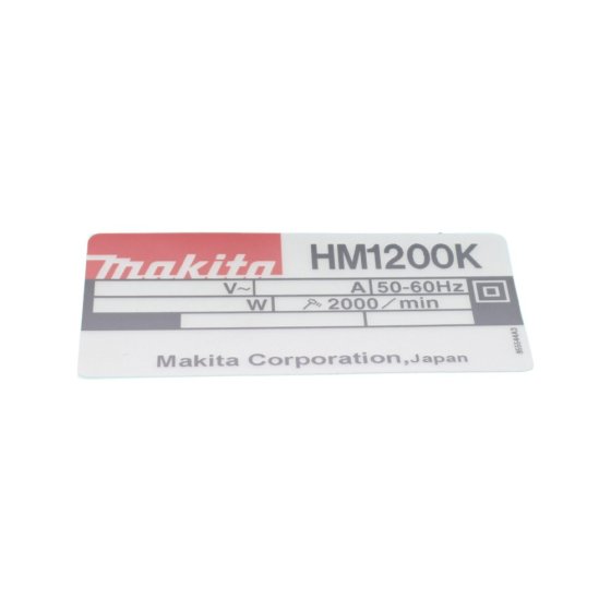 Name Plate for Makita HMJ1200K Demolition Hammer - OEM No. 855544-3