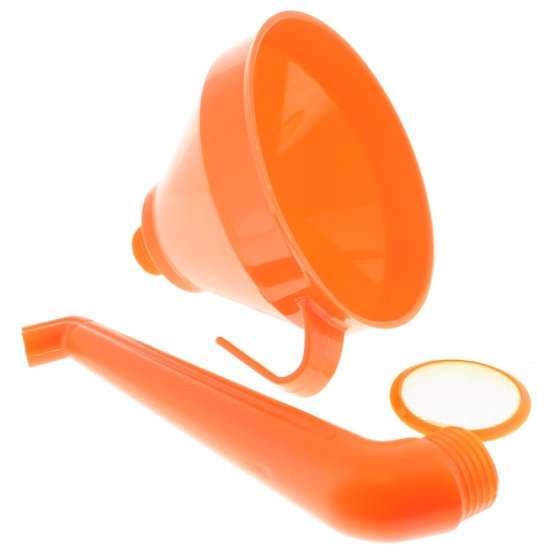 Plastic Funnel 7" Round Angled with Filter Gauze for Pouring Liquids