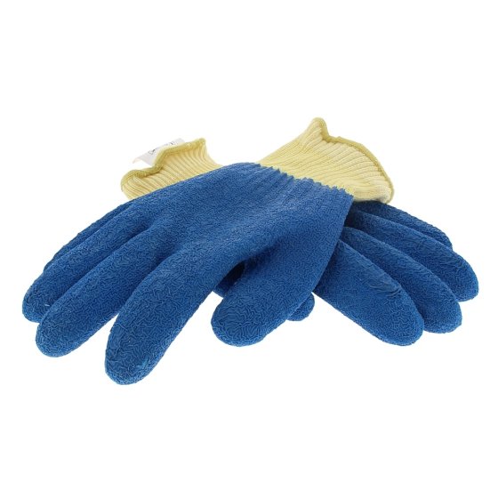 Blue Kevlar Knitted Protection Gloves Fully Latex Coated Blue Small