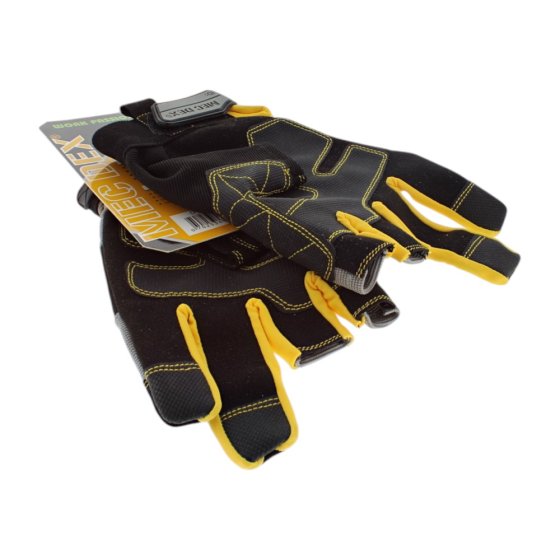 Mechanics Glove Multi-Task 3 Open Fingers Optimum Dexterity & Protection 10