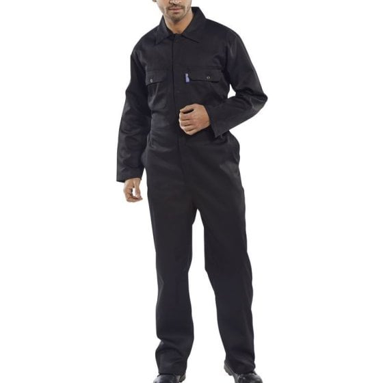 Black Poly/Cotton Boilersuit