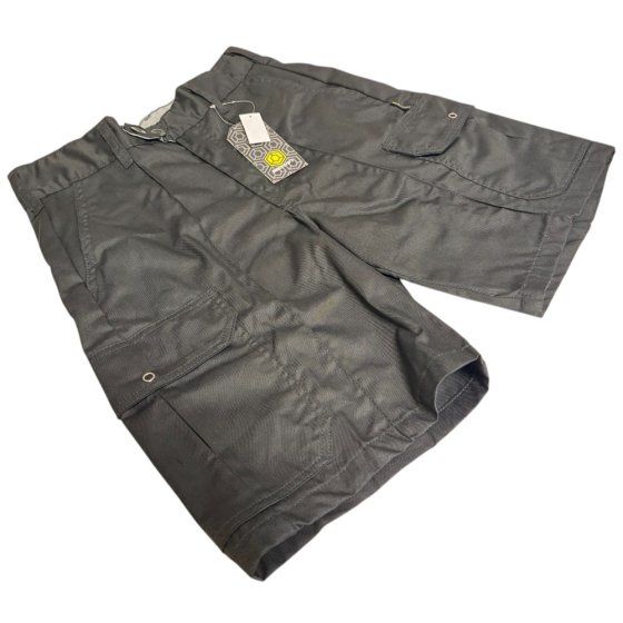 Black Industrial Work Shorts Sewn in Crease 2 Cargo/Rear Pockets - Size 32
