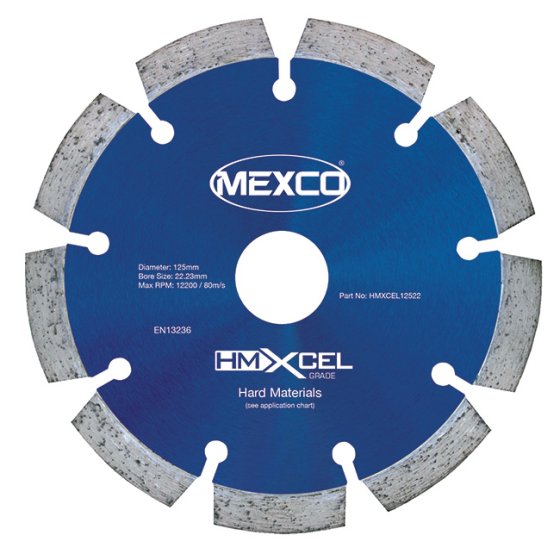Mexco 125mm Diamond Blade Hard Materials XCEL Grade