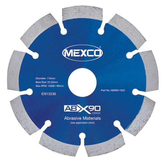 Mexco 115mm Diamond Blade Abrasive Materials X90 Grade