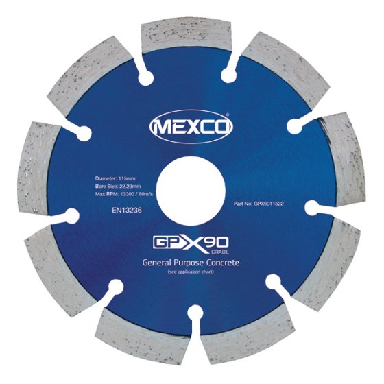 Mexco 115mm Diamond Blade Concrete X90 Grade