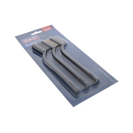 3 Piece Abrasive Brush Set - Nylon, Brass, Wire Filled Heads for Cleaning Spark Plugs and Components
