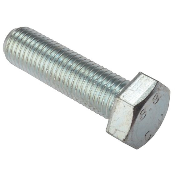 M10 x 30mm Zinc Plated 8.8 HT DIN 933 Setscrews 100 Pack