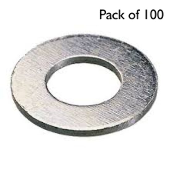 Form A Flat Washers (Heavy Duty), Zinc Plated, I.D. 20 mm - Pack of 100